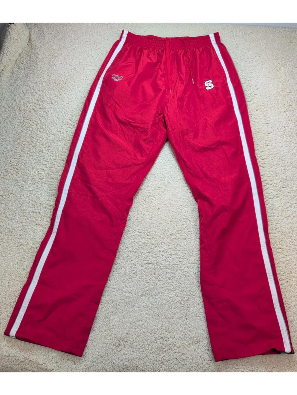 NC State Wolfpack Arena Team Line Track Pants Red White Men’s Size Large